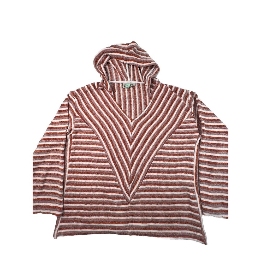 Anthropologie Sweater Women’s Size Small Chenille Chevron Pullover Hoodie Soft